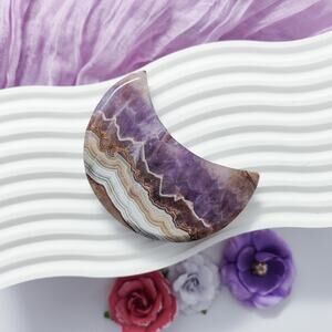 Amethyst Crazy Lace Agate Moon Crystal Carving Serenity Crystals